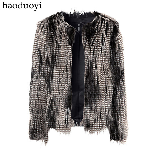 Free Shipping, Mmm three-color peacock wool faux jacket front fly buckle long-sleeve fur coat hm6 full