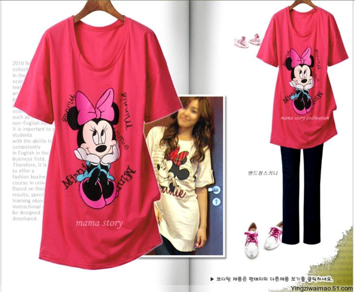 Free shipping Mmt 2012 plus size maternity clothing MICKEY plus size maternity t-shirt summer