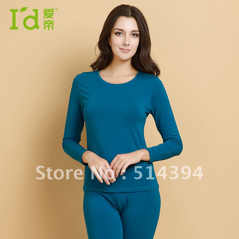 Free shipping!Modal inside  cotton spandex women's o-neck thermal underwear set silm set