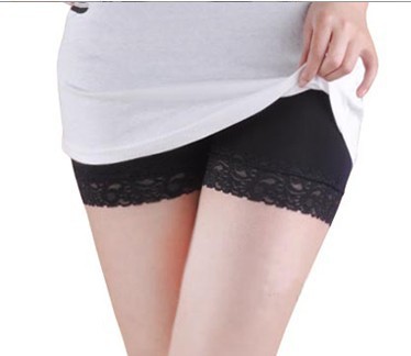 Free Shipping, Modal Sexy Lace Brim Leggings Safety Shorts/ Hot Pants Panties, 3 colors