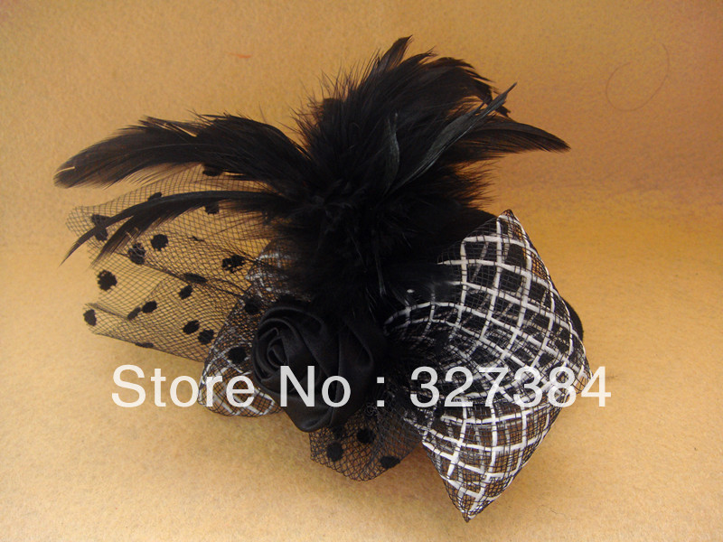 Free Shipping Modern Feather Fabrc Tulle Wedding Bridal Hat/Party Hat D231