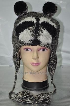 Free Shipping Mohair Knitted Wool Animal Hats,100% Wool and Manual(Leopard cat Shape)