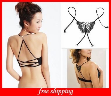 Free Shipping Most Fashion Lady Butterfly Invisible Adjustable Bra Straps Underwear Bra Straps Butterfly Strap
