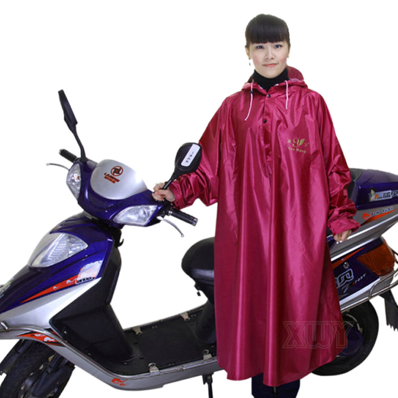 Free Shipping Motorcycle electric bicycle raincoat fashion raincoat with sleeves thickening ride poncho