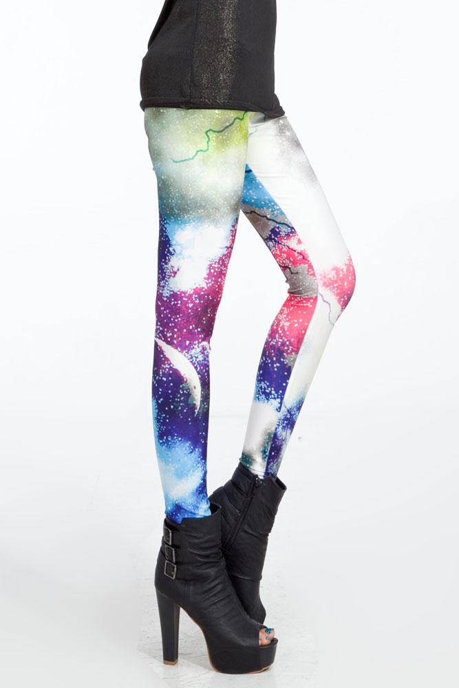 Free Shipping multi-colored galaxy women's fashion slim legging 79088
