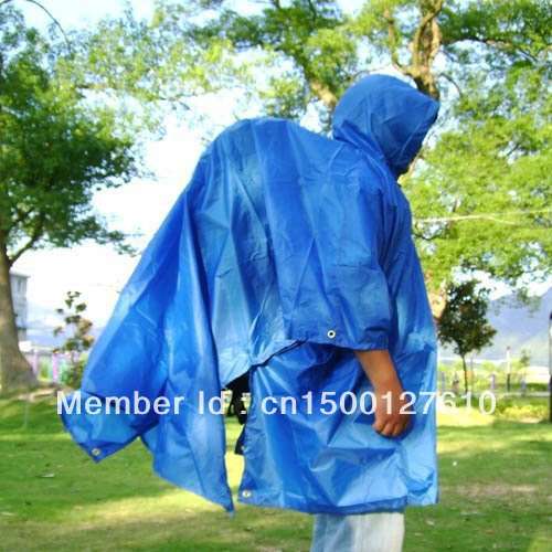 Free Shipping Multi-fuction Camping Backpack Poncho Raincoat Rain cover Ground sheet