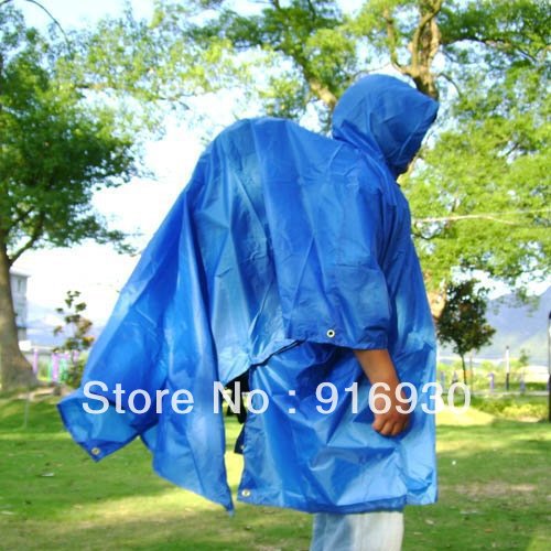 Free Shipping Multi-fuction Camping Backpack Poncho Raincoat Rain cover Ground sheet