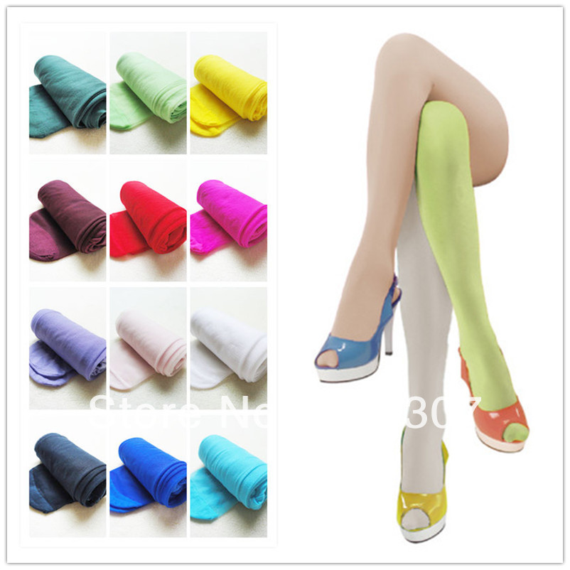 Free Shipping multicolour stockings ultra-thin pantyhose candy color socks