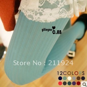 Free shipping Multicolour stripe jacquard pantyhose stockings socks female thin stovepipe socks tights