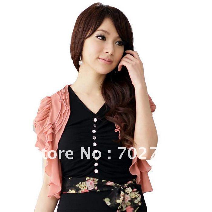 Free Shipping! Multilayer Lotus leaf ultra-breathable silk Chiffon shawl sun protection Clothing waistcoat E9854 J J G