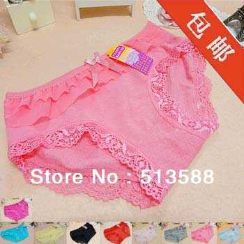 Free shipping N2006 chiffon bow underwear underpants Triangle underwear cotton underwear holiday gift