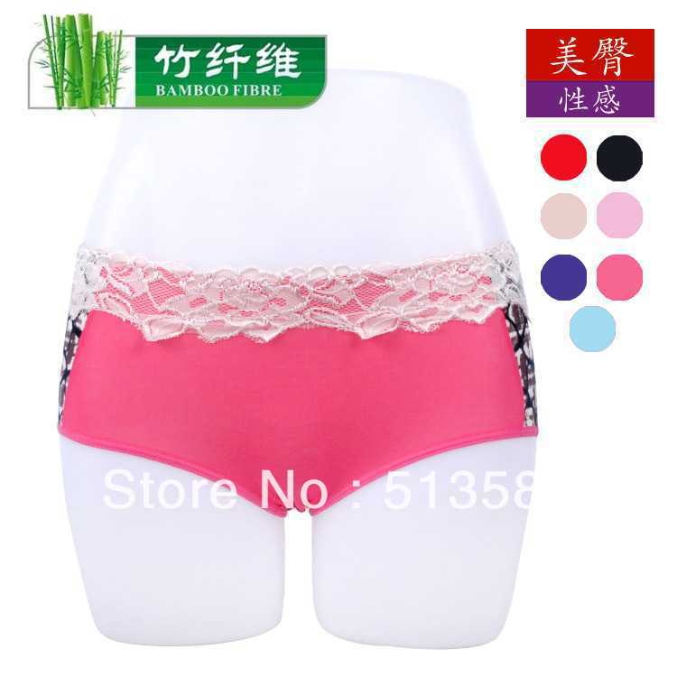 Free shipping N2091 embroidery stitching upscale underwear mention arm waist women briefs bamboo fiber underwear holiday gift