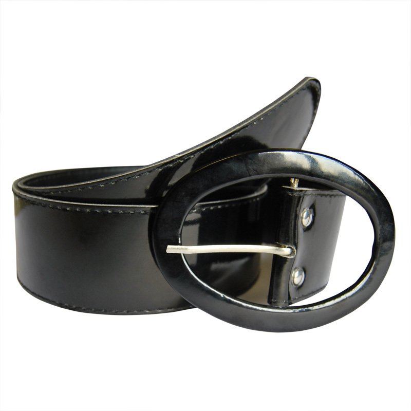 Free Shipping Nadine 2012 black all-match black shiny soft leather belt coarse female