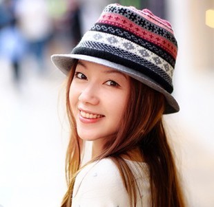 Free Shipping National trend knitted hat woolen small fedoras jazz hat travel hat women's autumn and winter