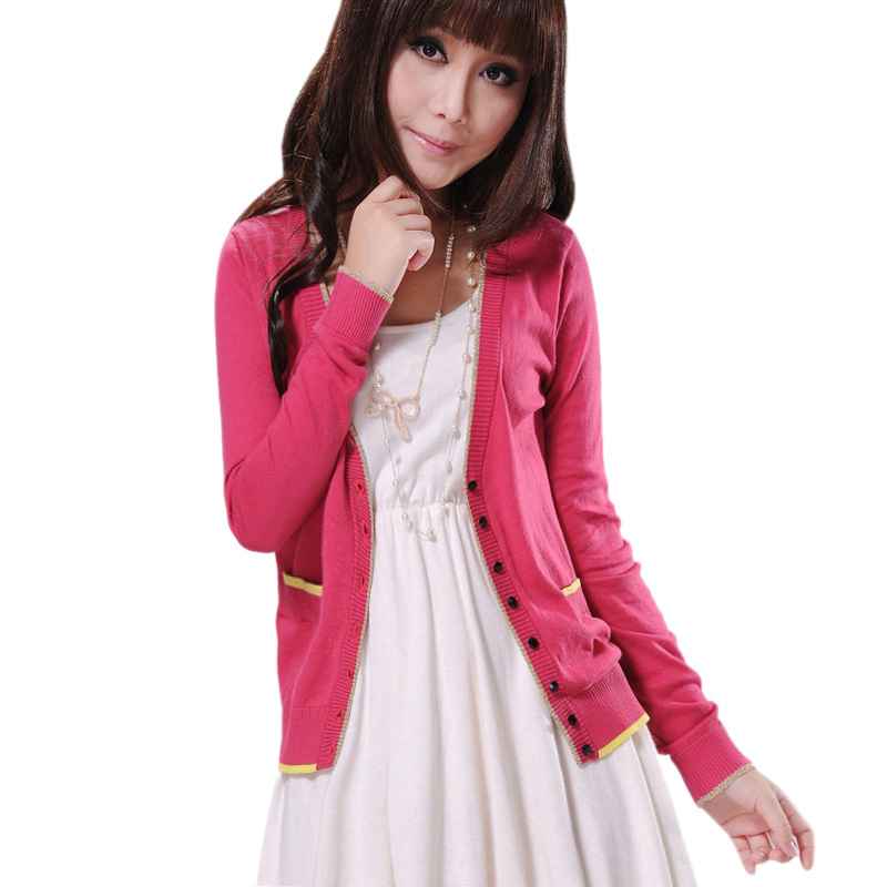 free shipping National trend sweater 2012 summer women's slim long-sleeve single breasted cardigan 2221