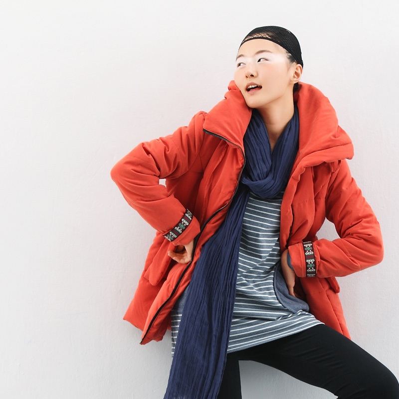 Free shipping National trend wadded jacket medium-long turtleneck cotton-padded jacket female 2012