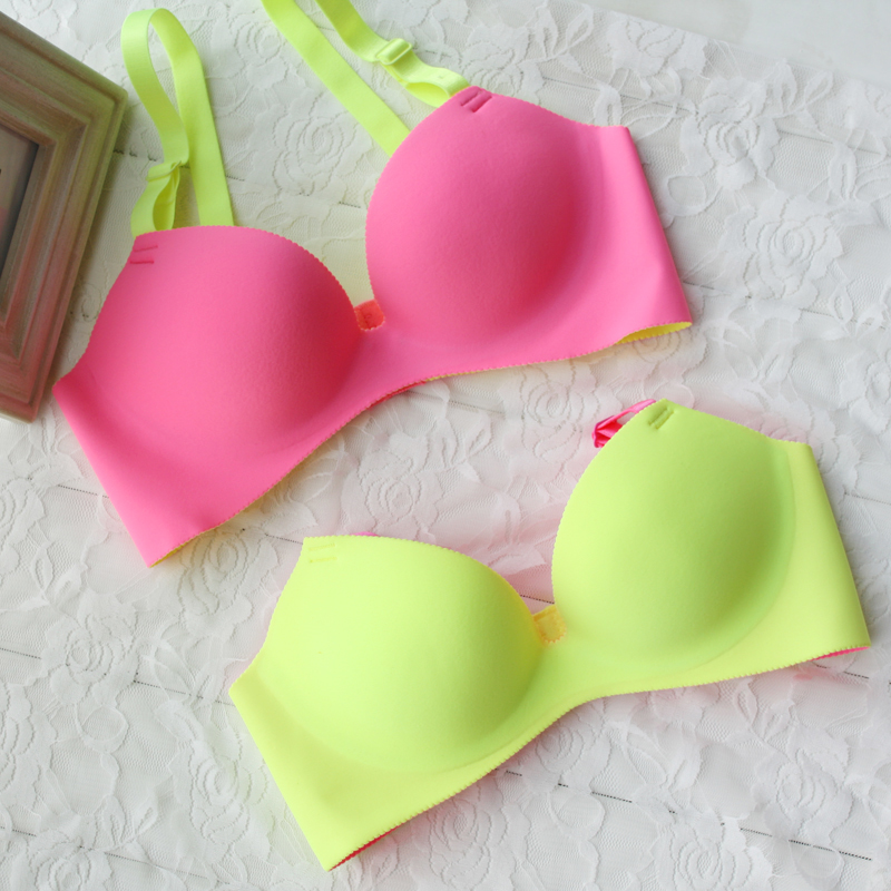 free shipping Neon color 3 breasted pearl massage water bag one piece seamless push up underwear push up for women