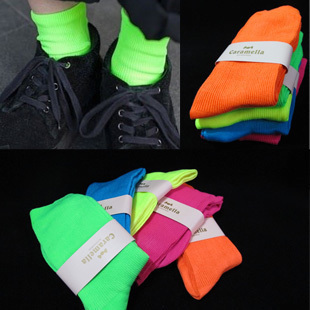 Free Shipping Neon socks  pile of socks  candy neon color socks