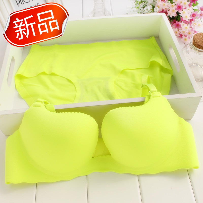 free shipping! Neon thin bra push up sexy bra one piece seamless bra underwear set