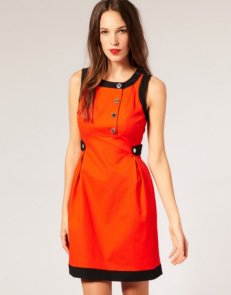 Free Shipping New 2012 Fashion Button Colorful and elegant fashion KM Slim waist dress DL057 US4-US12