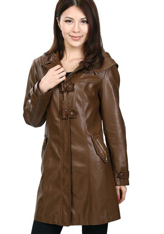 Free shipping !!!  NEW 2012 Hot sale fashion Women High-grade genuine leather sheepskin leather jacket dust coat / L-4XL