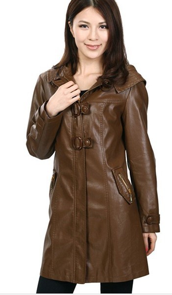 Free shipping !!! NEW 2012 Hot sale fashion Women High-grade genuine leather sheepskin leather jacket dust coat / L-4XL
