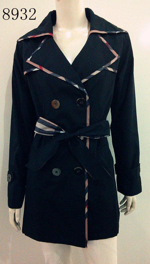 Free Shipping New 2013 Women Fashion Brand Burb Long Double Breasted Trench Coat/Ladies Black Belted Winter Coat/Outerwear #8932