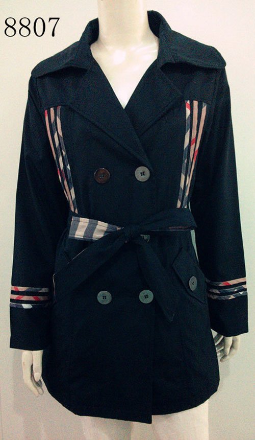 Free Shipping New 2013 Women Fashion Brand Long Double Breasted Spring Jacket/Designer Belted Coat/Outerwear # Black