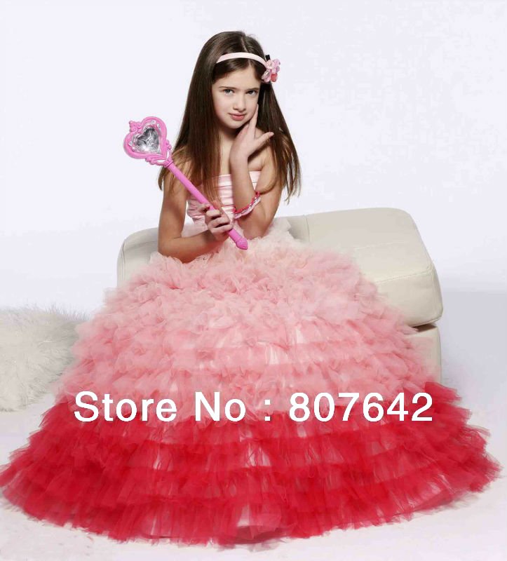 Free shipping new A-line off the shoulder Sweetheart Flower girl dresses girls pageant dresses Custom-size/color Sky-1082