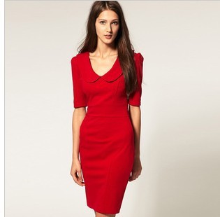 Free Shipping New Arrial  Brand Design Elegant Solid Color OL Ladies  Pencil Dress Size SML