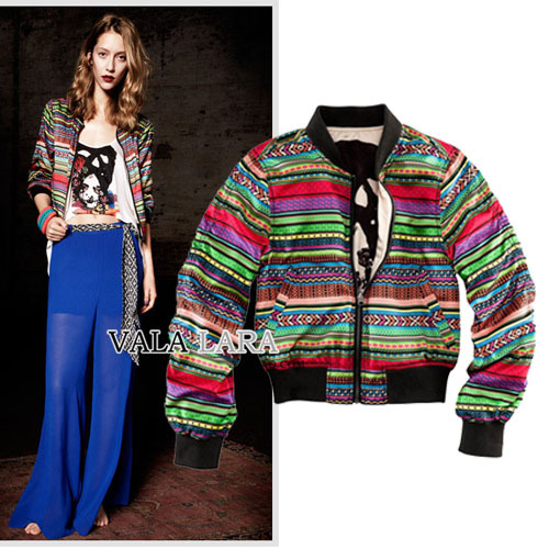 Free Shipping New arrival 2012 fashion hm pros and cons of reversible motorcycle jacket coat short design women's top