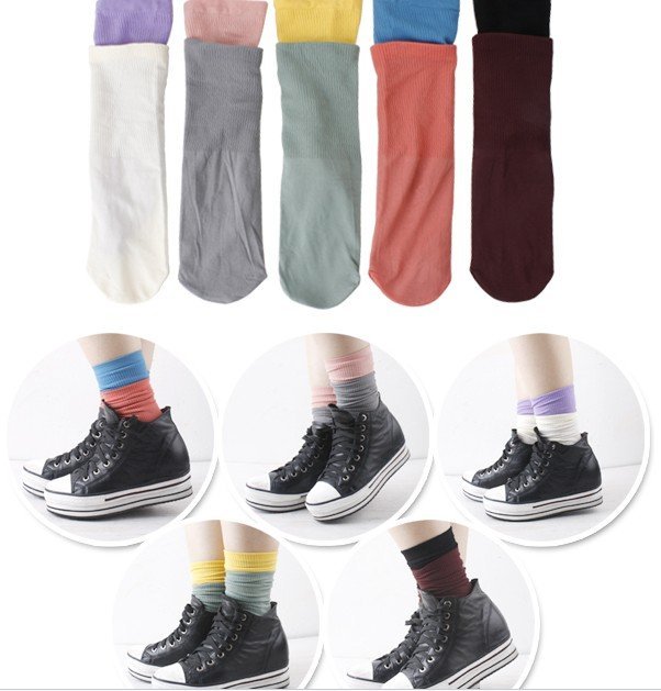 Free Shipping New Arrival color cotton vintage stocks half stockings Women fashion socks sexy candy socks 30 pairs/lot
