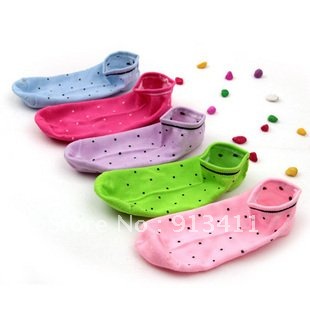 Free shipping! New Arrival comfortable candy dot color cotton woman sock slippers short socks
