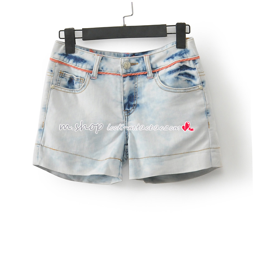 Free Shipping New arrival d-k9232 fashion women's 2012 all-match street style wearing white denim shorts