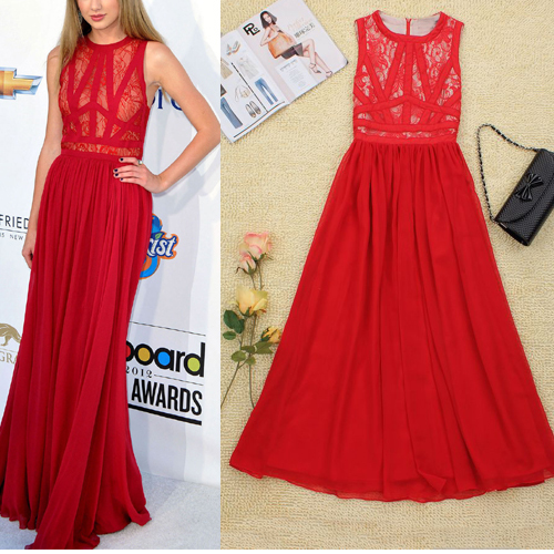 Free Shipping New Arrival Elegant  Sleeveless Lace  Maxi  Dress120718xb01