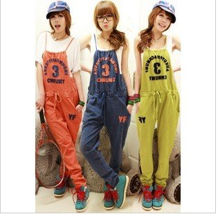 Free Shipping! New Arrival Fashion Branded Women's Causal Jumpsuits,3 Color Latter Overall Casual Jumpsuits,Pants Rompers