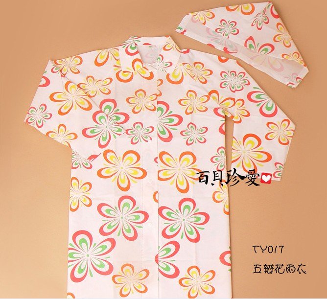 Free shipping new arrival fashion transparent Printing raincoat,Sub-body raincoat EVA,with raincoat bag,adult/women5pcs/lotTY017