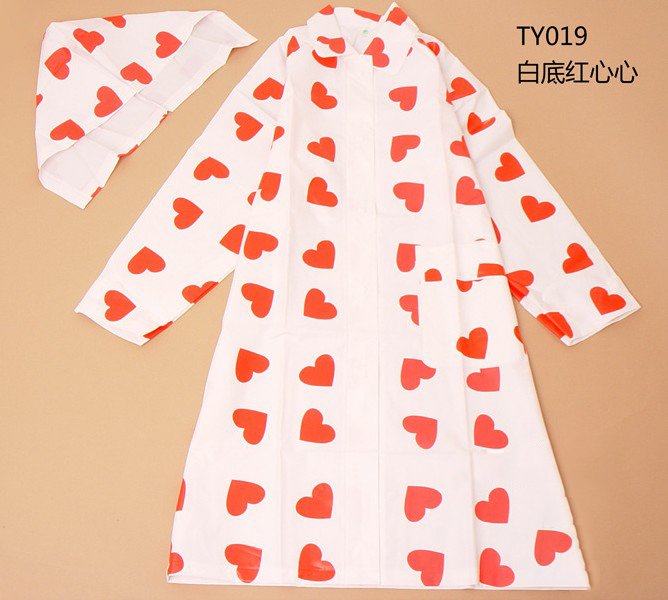 Free shipping new arrival fashion transparent Printing raincoat,Sub-body raincoat EVA,with raincoat bag,adult/women5pcs/lotTY019