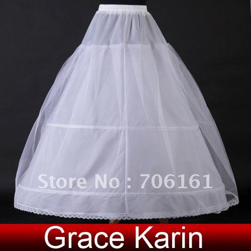 Free Shipping New Arrival GK 2 Hoop Wedding Bridal Gown Dress Tulle Petticoat Underskirt Crinoline CL2706