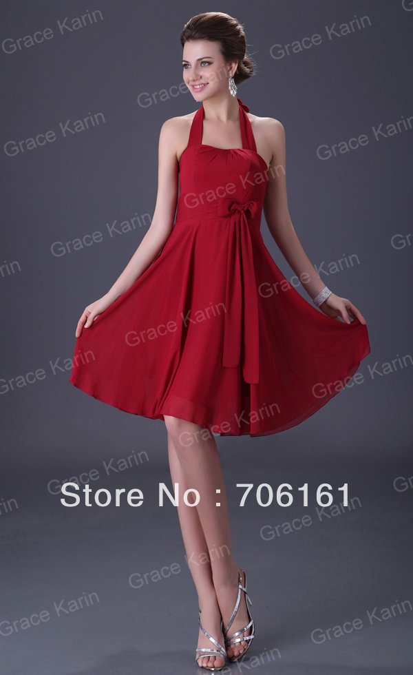Free Shipping ! New arrival ! GK Stunning Halter Bridesmaid Prom Cocktail Eevening Night Party Dress US 2-16 CL2290