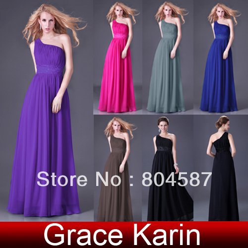 Free shipping!! New arrival Grace Karin fashion dress  One Shoulder Bridesmaid Promal Gown Evening Long Dress 8 Size CL2288