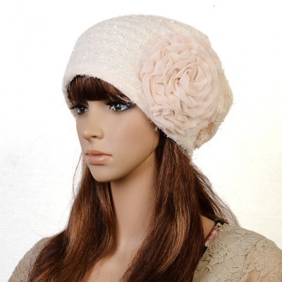 Free shipping-- new arrival hat female spring and autumn turban pocket hat big flower pile cap fashion covering hat