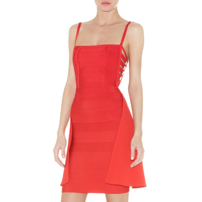 Free shipping New arrival High quality women bandage dress ladies sexy evening red color Spaghetti Strap celebrity dresses H304