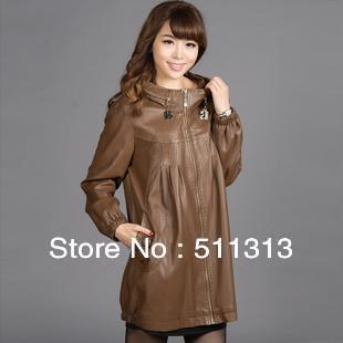 FREE SHIPPING new arrival hooded genuine leather large size long sheepskin coats