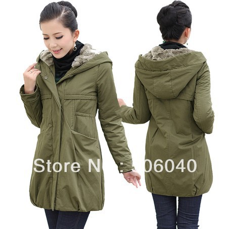 Free shipping new arrival lady down cotton cotton-padded jacket slim medium-long women's plus size wadded jacket 1pcs/lot