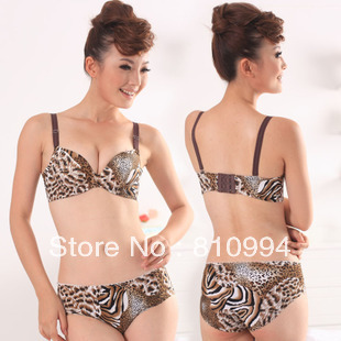 Free shipping new arrival leopard underwear set one piece seamless bra and panties A8507 wholesale/retail