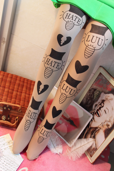 Free shipping New arrival personality bulb printing pantyhose  stockings legging
