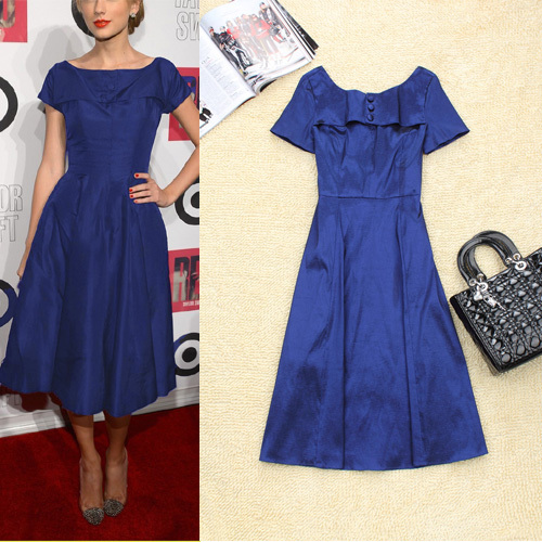 Free Shipping New Arrival Short Sleeve A-Line Long Dress121126XD01
