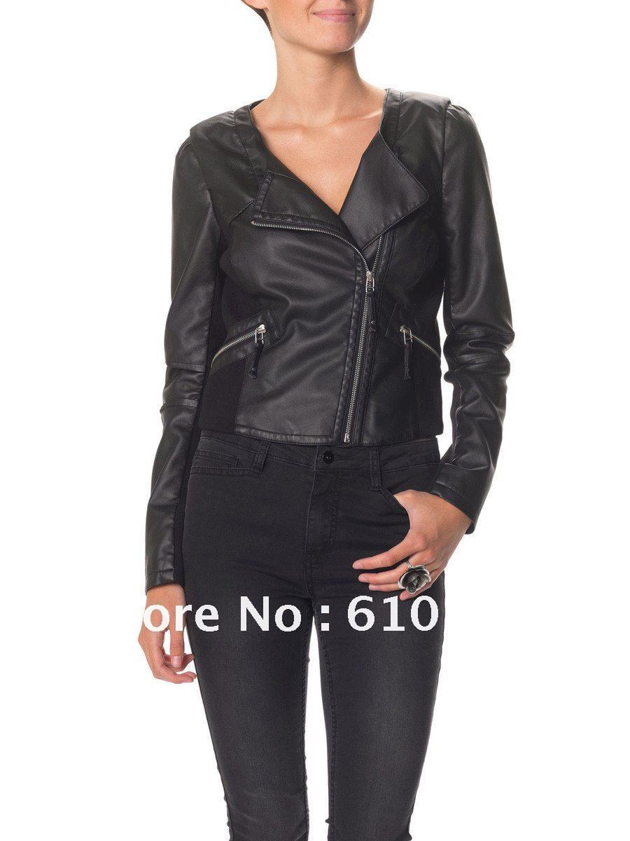 Free Shipping New Arrival Super Explosion Locomotive Female Leather Jacket Fashion Short Jacket Leather Coat