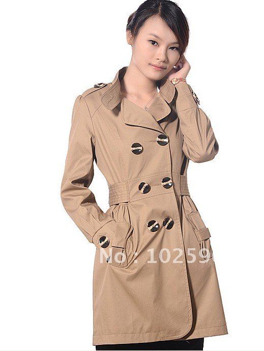 Free Shipping:  new arrival trench 2012 autumn women's medium-long slim    Li12026